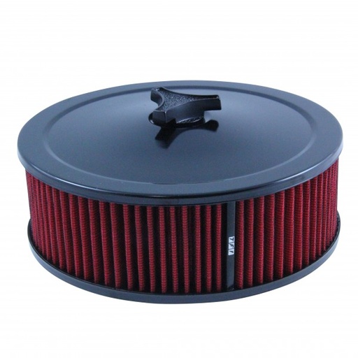 [69-673] Black Air Cleaner 9" Wide x 3" Tall Holley Edelbrock Carburettor Red Element