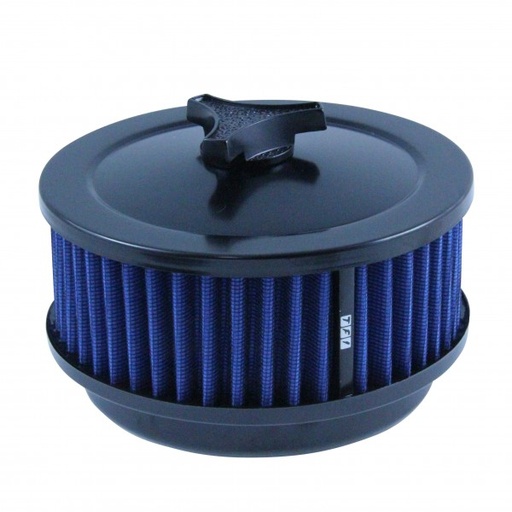 [69-685] Black Air Cleaner 6-3/8" Wide x 2-1/2" Tall 5-1/8" Holley Edelbrock Blue Element