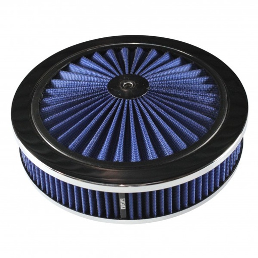 [69-702] Extraflow Blue Chrome Air Cleaner Filter 9"x 2" Assy fit Stromberg 2-5/16" Base
