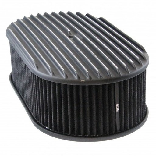 [69-738] Oval Black Full Finned Air Cleaner 15" x 4" Holley Edelbrock Quadrajet Carter