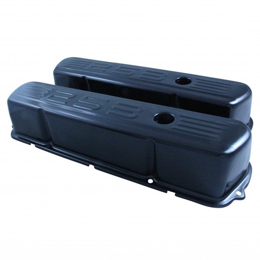 [69-835] Valve Covers Black Holden V8 253-308 Red Blue + Black Motor 253 Logo Baffled-pr