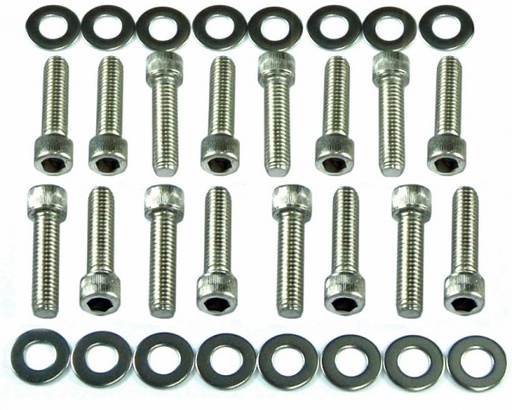 [8385] Bolt Kit Intake Holden V8 Factory Blue Black + Aftermarket Manifold Red Motor Engine