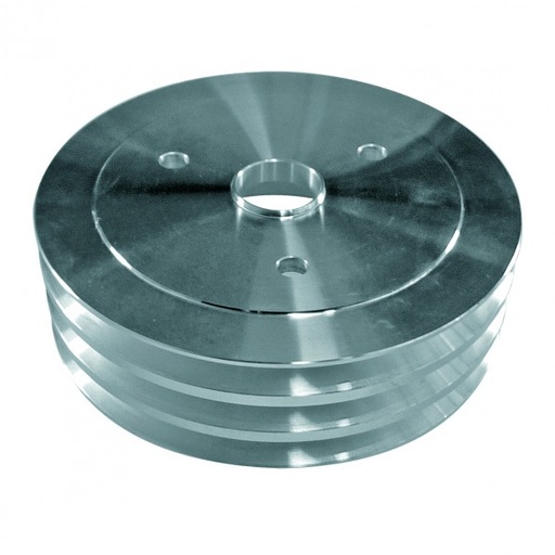 [8858] Pulley Crankshaft Triple Groove Swp Polished Alloy Small Block Chevrolet 265-400