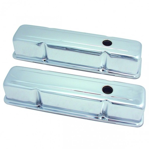 [9215] Valve Covers Chrome Chevrolet Small Block 283-400 Tall Baffled-pr