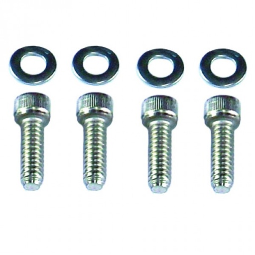 [9435] Valve Cover Bolts Chrome Socket Head 1" x 1/4"-20 + Stainless Washers Set 4