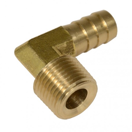 [98244] 90 Degree Hose Fitting 1/2 NPT Male Thread x 1/2 Barb Hose Bard Tail End
