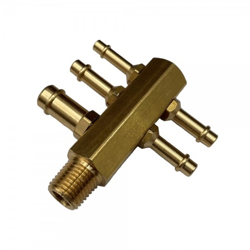 [B19N] Brass Commodore Intake Vacuum Hose Tree - 5 Ports