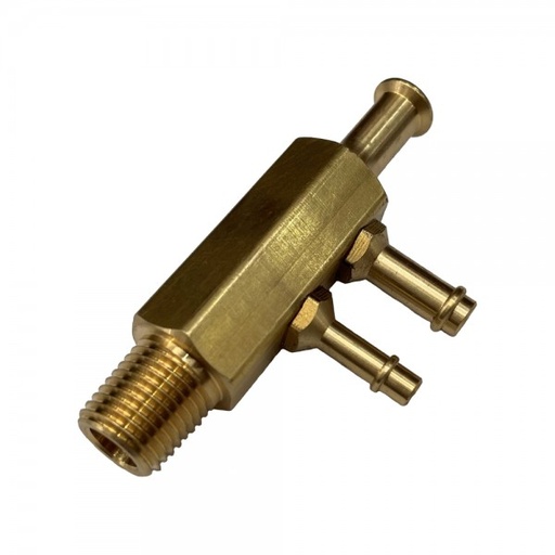 [B30N] Brass Ford 250 Engine Intake Vacuum Hose Tree - 2 Port