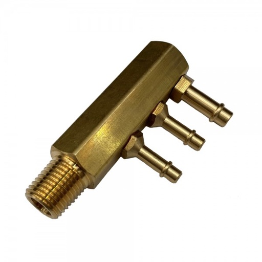 [B31N] Brass Ford 250 Engine Intake Vacuum Hose Tree - 3 Port