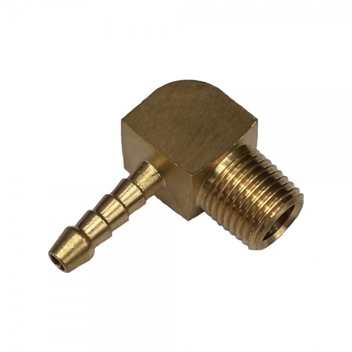 [BME31614] Brass Male Elbow Tail Fitting 3/16" (4.8mm) Hose Tube End to X 1/4" (13.2mm) BSP