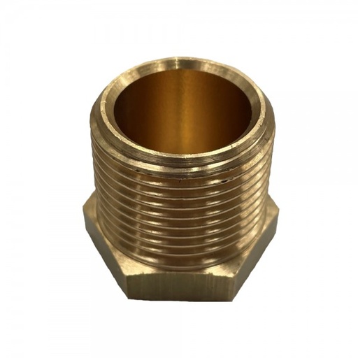 [BP1] Brass External Hex Plug 1" (30.3mm) Male BSP Thread