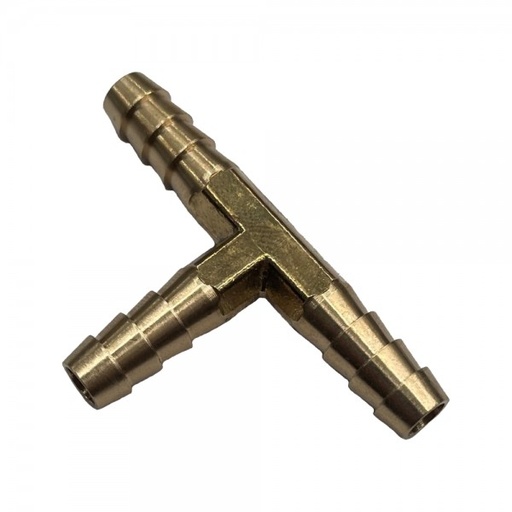 [BT14] 3-Way Brass Tee Piece 1/4" (6.3mm) Barbed Hose Tube Ends