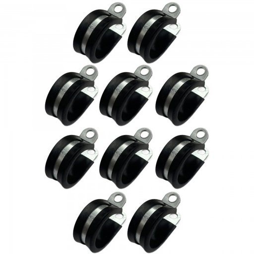 [CC22-10] Rubber Lined P Clip Cushion Clamps 22mm - 10 Pack