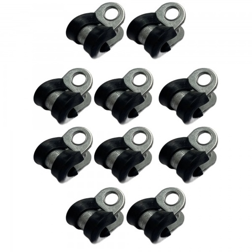 [CC5-10] Rubber Lined P Clip Cushion Clamps 5mm - 10 Pack