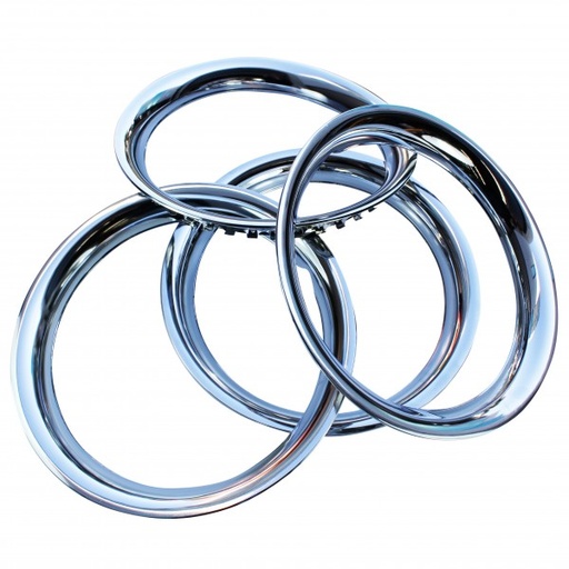 [CF-1040116SC] Chrome Wheel Trim Rings Beauty (Band) 16" set 4. Steel Chrome Finish Band Ring