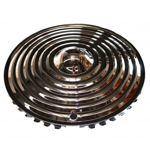 [CF-10854] Ripple Flying Saucer Stardust 14" Chrome Steel Hot Rod Hubcaps Wheel Cover