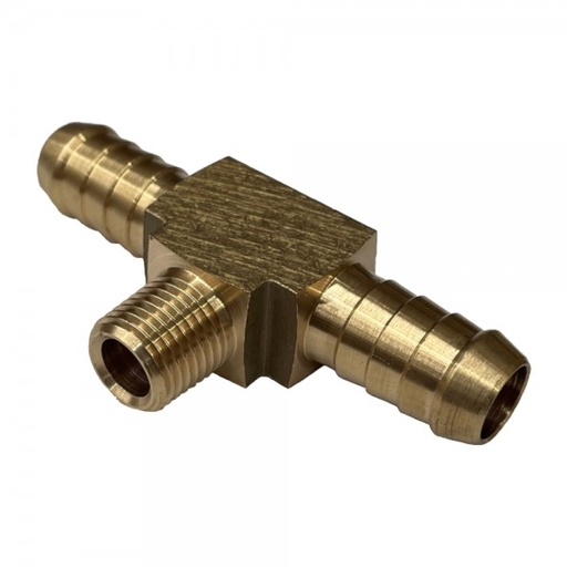 [MBHT1214] Brass Branch Hose Tee 1/2" (12.7mm) Hose Tube to 1/4" (13.2mm) Male BSP Thread