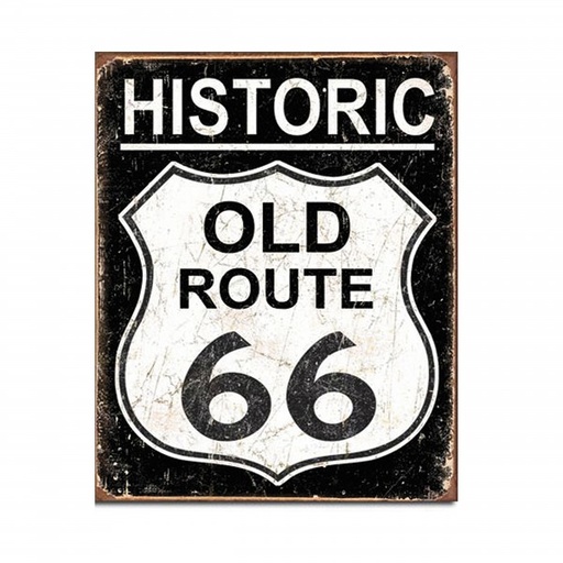 [MSI1938] Historic Old Route 66 Metal Sign Reproduction 32cm x 41cm