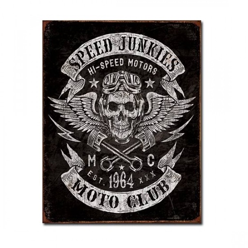 [MSI2053] Speed Junkies Moto Club Metal Sign Reproduction 32cm x 41cm