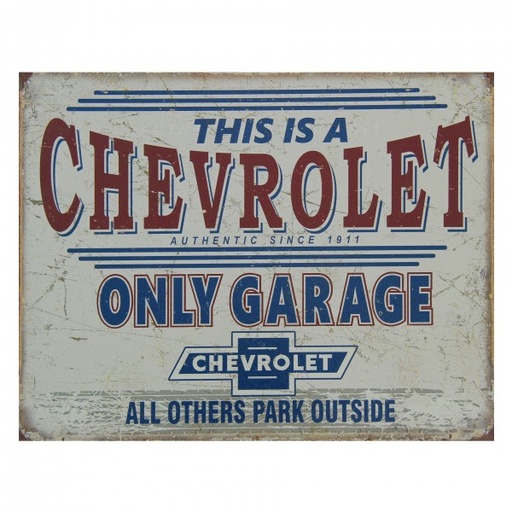 [MSI2200] Chevrolet Only Garage All Others Park Outside Metal Sign Repro 41cm x 32cm