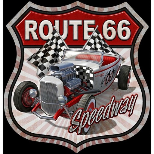[MSI2421] Route 66 Speedway Metal Sign Reproduction 41cm x 32cm