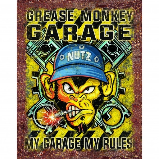 [MSI2473] Grease Monkey Garage Metal Sign Reproduction 32cm x 41cm