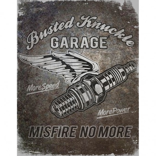 [MSI2558] Busted Knuckle Garage Spark Plug Metal Sign Reproduction 32cm x 41cm