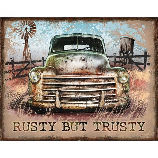[MSI2572] Rusty But Trusty Metal Sign Reproduction 41cm x 32cm
