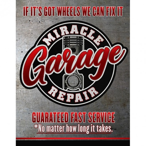 [MSI2710] Miracle Garage Metal Sign Reproduction 32cm x 41cm
