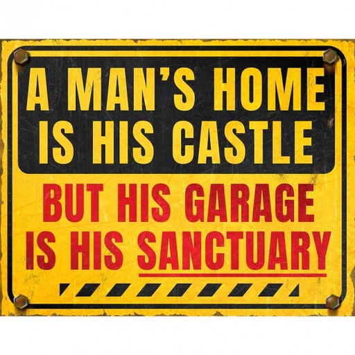 [MSI2711] A Mans Home Is His Castle Metal Sign Reproduction 41cm x 32cm