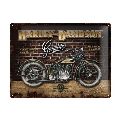 [NA23124] Geniune Harley Davidson Brick Wall 3D Metal Reproduction Sign 40cm x 30cm