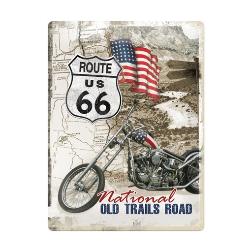 [NA23136] Route 66 National Old Trails Road 3D Metal Reproduction Sign 30cm x 40cm