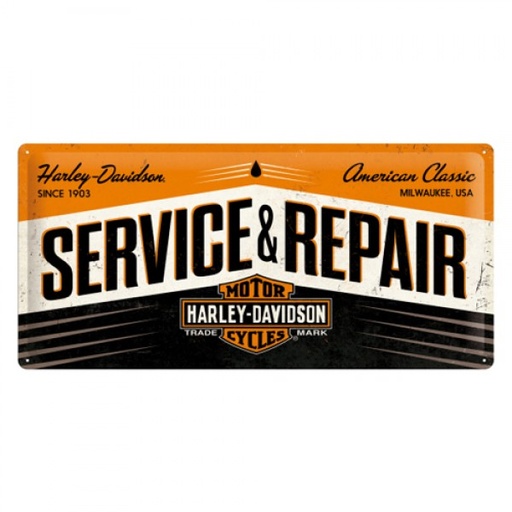 [NA27002] Harley Davidson Service and Repair 3D Metal Reproduction Sign 25cm x 50cm