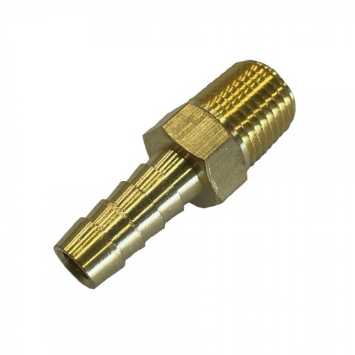 [NPTS51618] Brass Male Tail Fitting 5/16" (7.9mm) Hose Tube End to 1/8" (10.2mm) Male NPT Thread