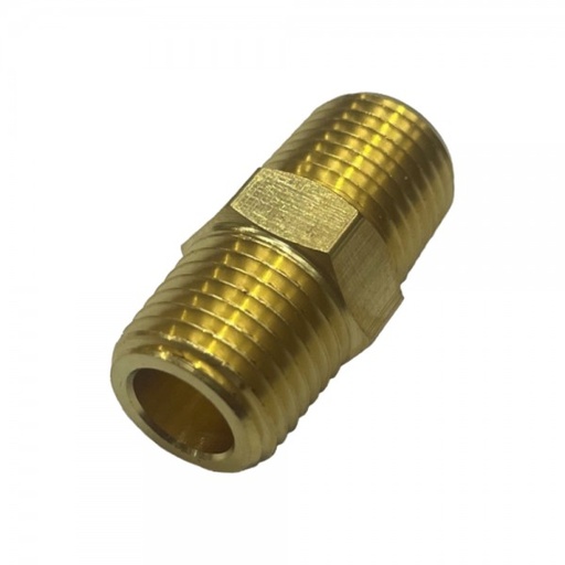 [P2702] Brass Hex Nipple 1/4" (13.2mm) Male BSP Thread