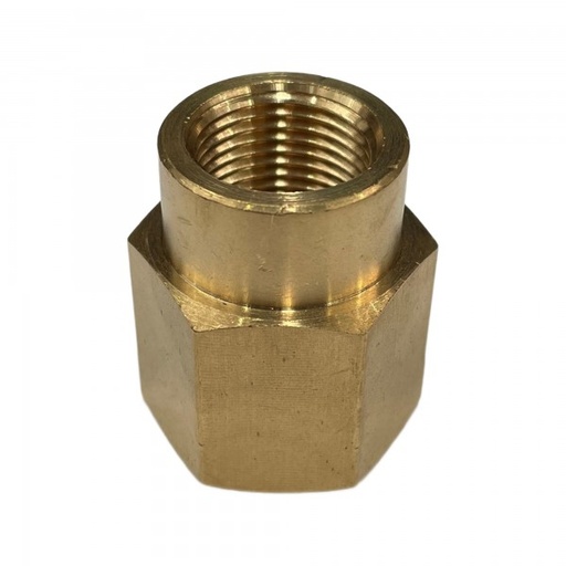 [P2905] Brass Hex Reducing Socket 1/2" (18.6mm) BSP Female Thread to 3/8" (15mm) BSP Female Thread