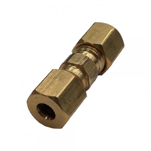 [P402] Brass Double Compression Union 3/16" (4.8mm) Hose Tube
