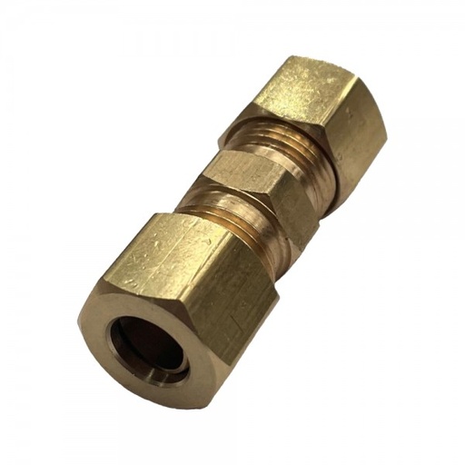 [P404] Brass Double Compression Union 5/16" (7.9mm) Hose Tube