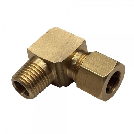 [P512] Brass Compression Union Elbow 3/8" (9.5mm) Tube to 1/4" (13.2mm) Male BSP Thread
