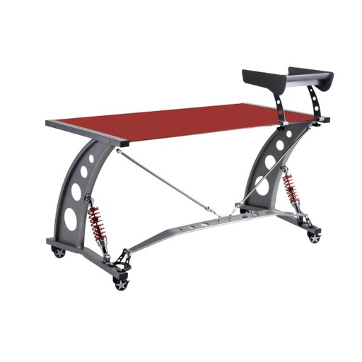 [PFD2000R] PitStop Furniture Red GT Spoiler Desk Red Tempered Glass Color Racing Style