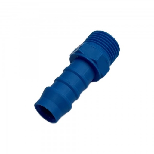 [PLMT1238] Nylon Plastic Male Tail Fitting 1/2" (12.7mm) Hose Tube End to 3/8" (16.7mm) Male BSP Thread