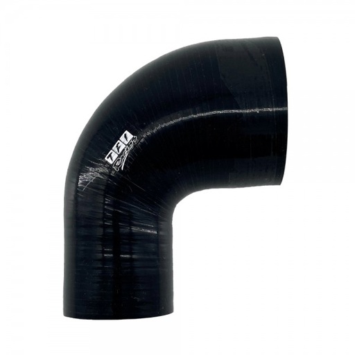 [SH-RE90-102-76-BLK] Silicone Hose Black 90 Deg Reducing Elbow 102 to 76mm (4" to 3") ID, 50mm Leg Length