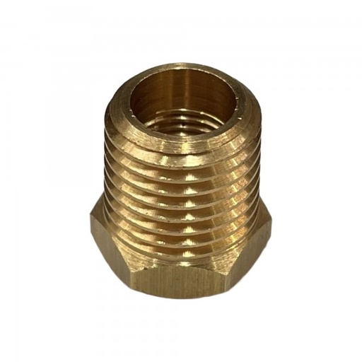 [TBR1814] Brass Temp Bush Reducer 1/8" (8.4mm) Female NPT Thread to 1/4" (13.7mm) Male NPT Thread