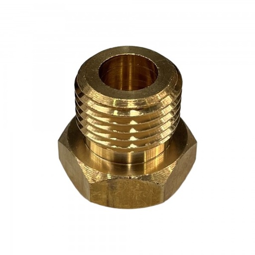 [TBR18M16] Brass Temp Bush Reducer 1/8" (8.4mm) Female NPT Thread to M16-1.5 Male Thread