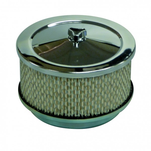 [AF63S] Chrome Air Cleaner 6-3/8" Wide x 3" Tall Suit 5-1/8" Holley Carburettor